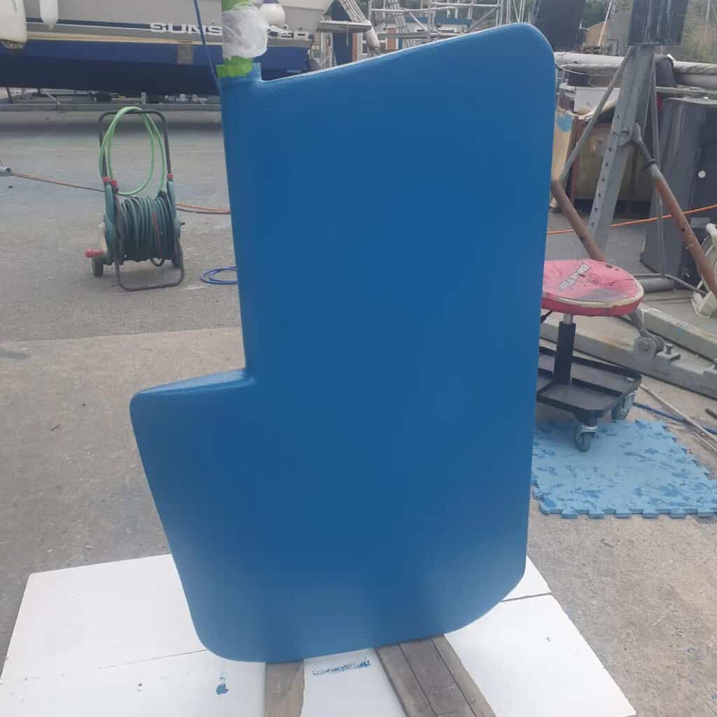 This rudder was repaired in conjunction with GRP lessons we provided for the customer. 